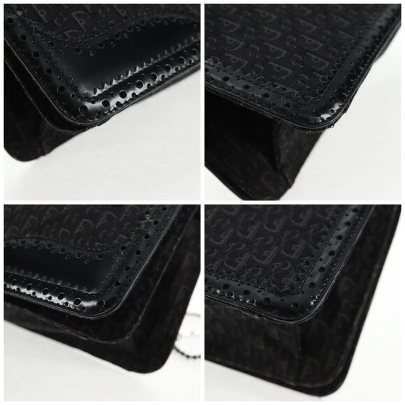 Christian Dior Trotter Canvas Shoulder Bag Black Silver Auth hk2968V - Picture 14 of 16